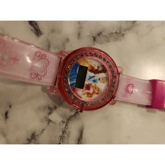 Disney Princess Girls Pink Digital Watch With Rhinestone Bezel & Printed Band - Picture 3 of 6